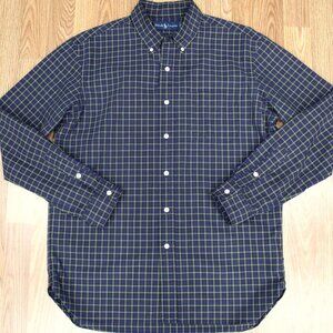 POLO RALPH LAUREN REGULAR FIT SHIRT 100% COTTON GREEN, YELLOW & WHITE LARGE, L